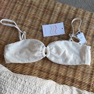 Dippin daisys all my love lace, Bando white bikini top